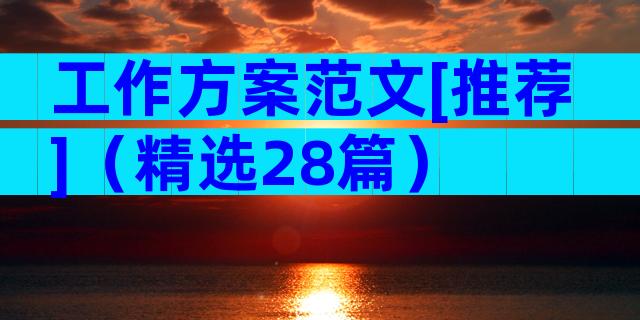 工作方案范文[推荐]（精选28篇）